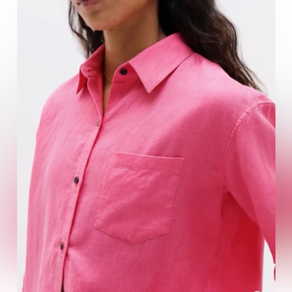 Athleta Retreat Linen Linen Button Down top. XL - Picture 12 of 14